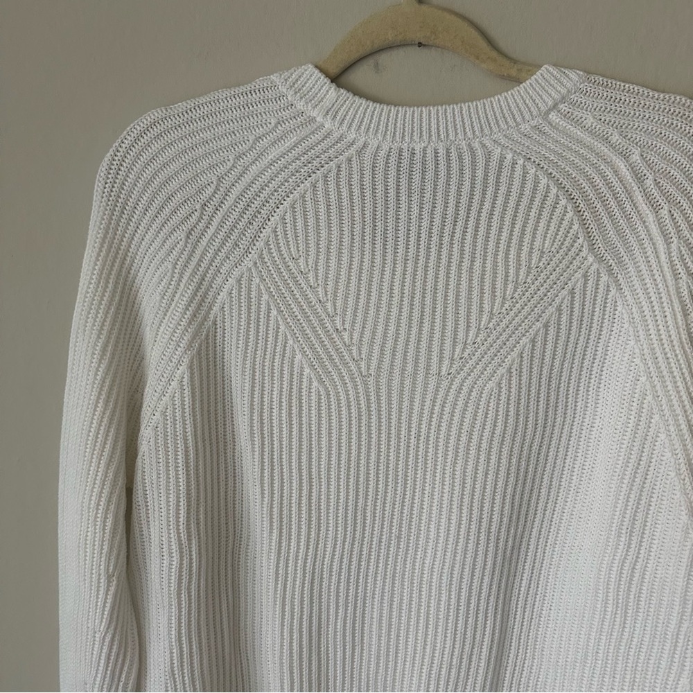 Vince Cotton Knit Crewneck Sweater in White Size Small - Picture 9 of 11